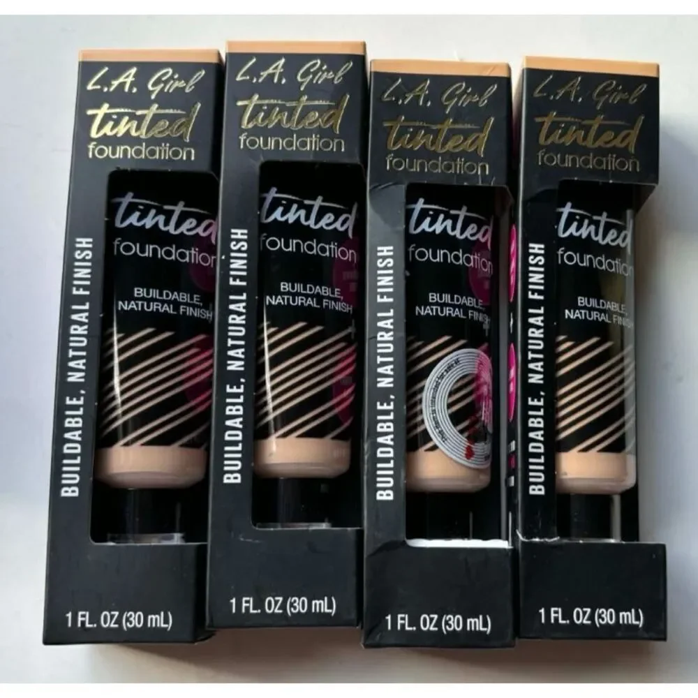 LA Girl Tinted Foundation GLM756 Warm Beige Buildable Natural Finish Lot of 4
